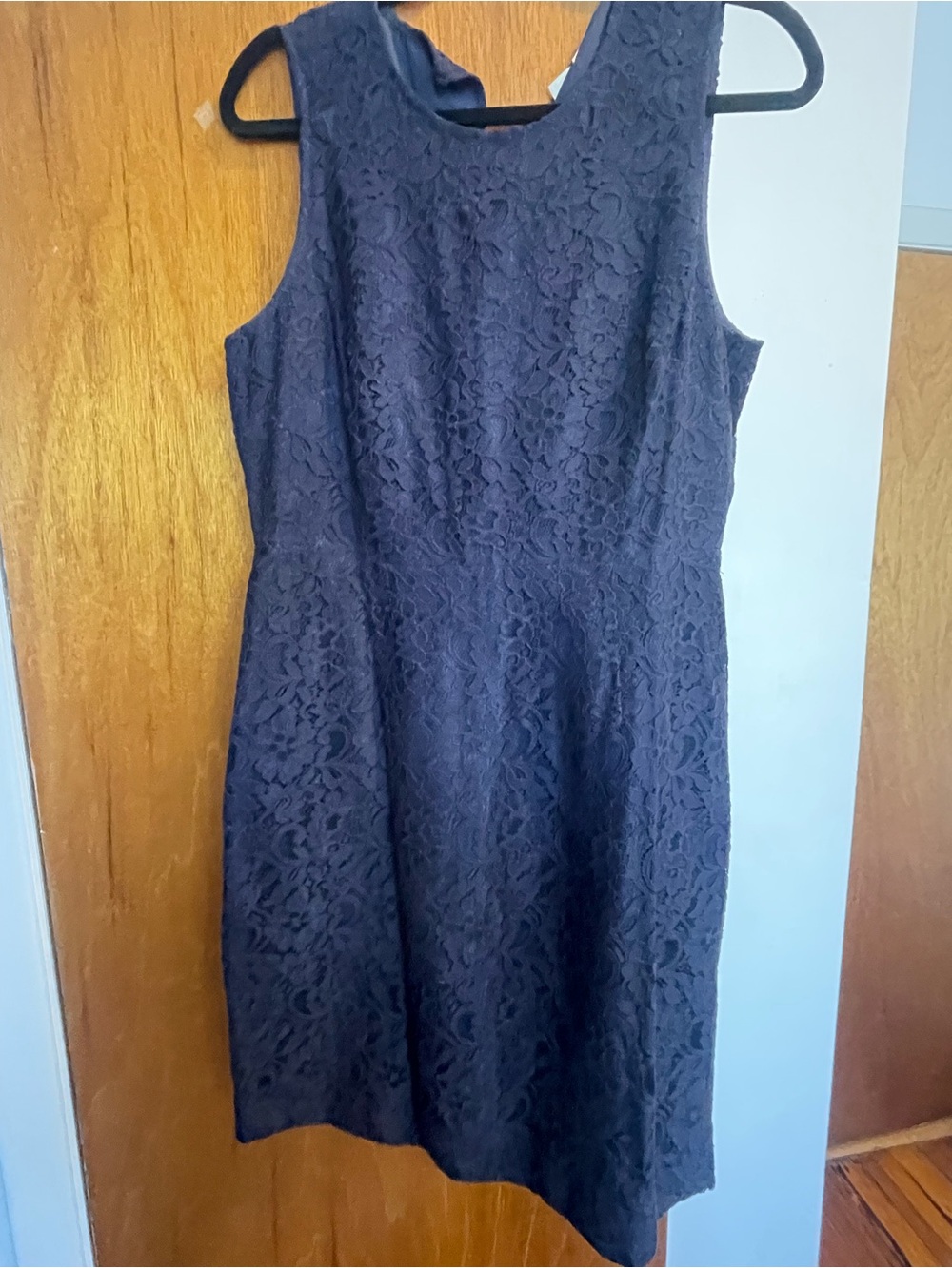 J. Crew Factory Navy Sleeveless Lace Midi Dress